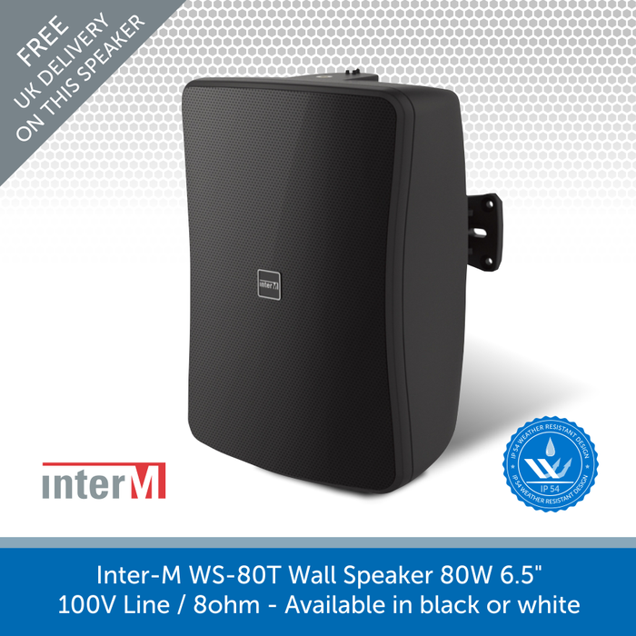 Inter-M WS Series Compact Wall Mount Speakers for Background & Foreground Music, IP54 Rated
