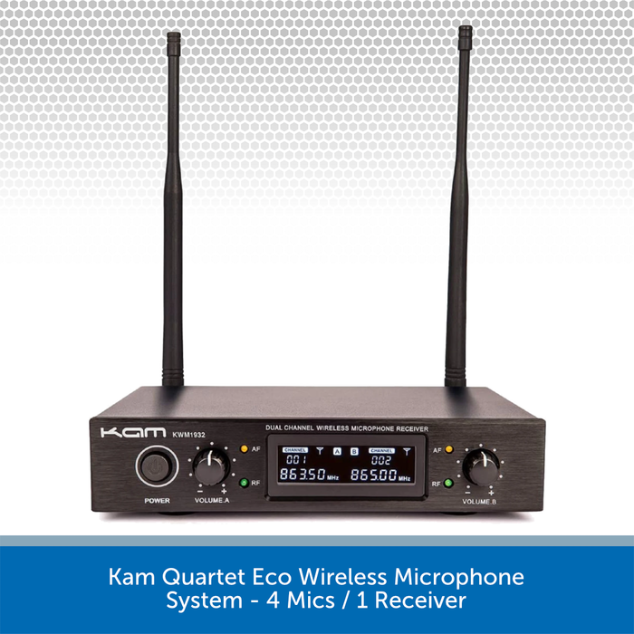 Kam Dual UHF Wireless Microphone System - 2 Mics / 1 Receiver