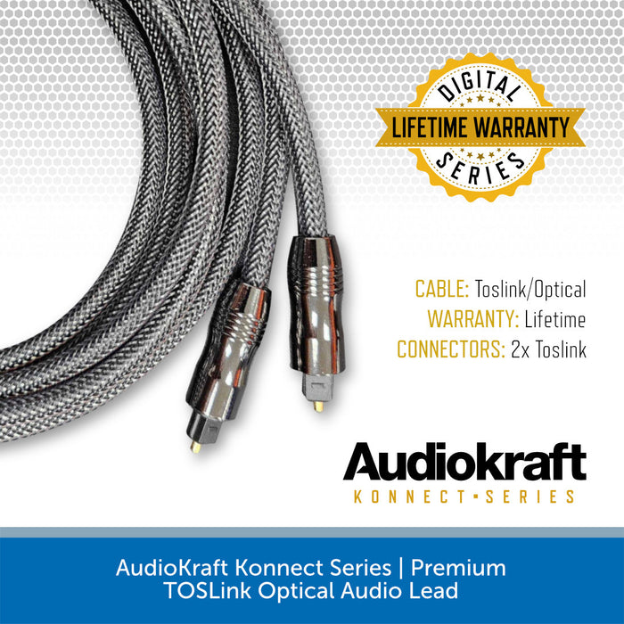 AudioKraft Konnect Series | Premium TOSLink Optical Audio Lead