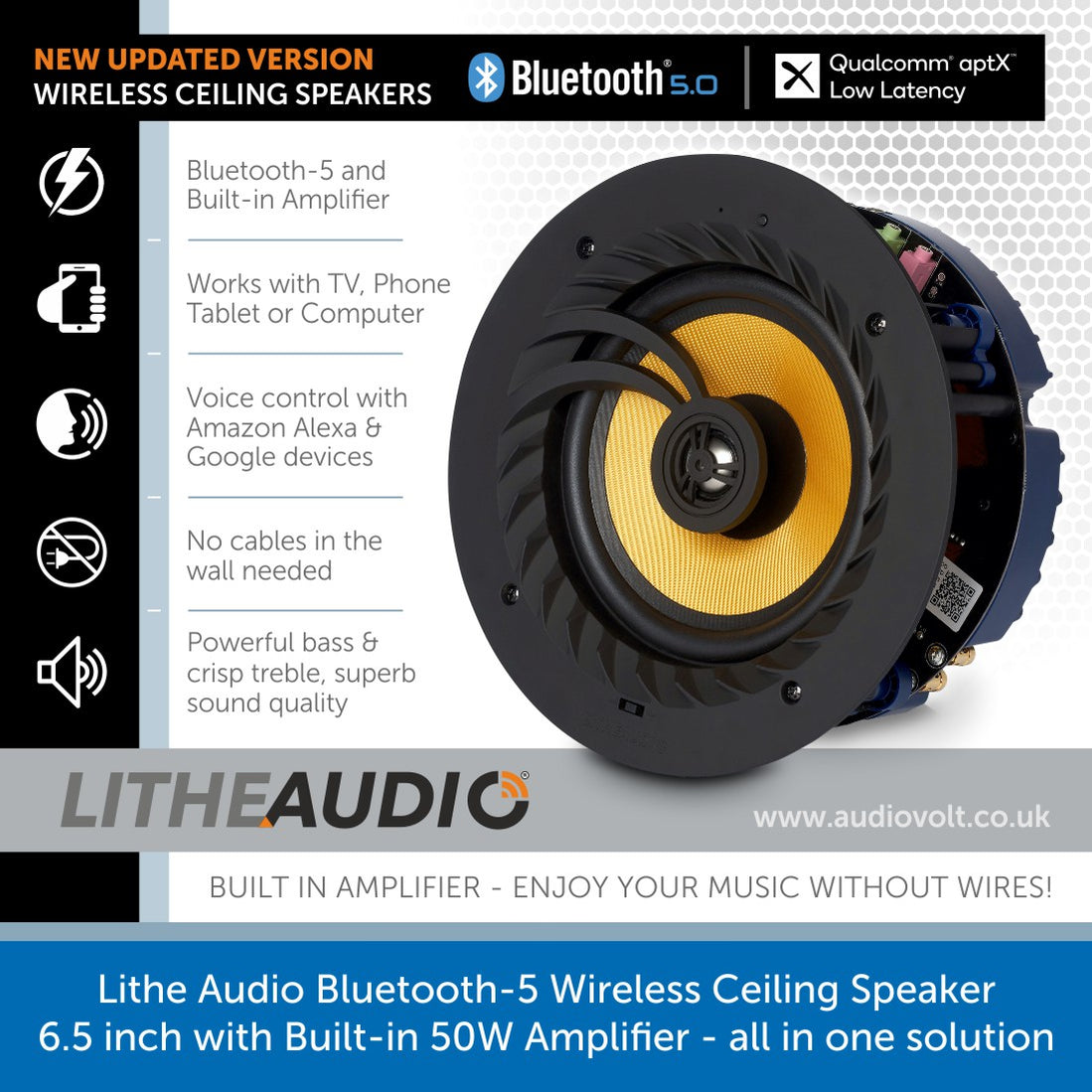 Lithe Audio Wireless Bluetooth In-Ceiling Speaker | Audio Volt