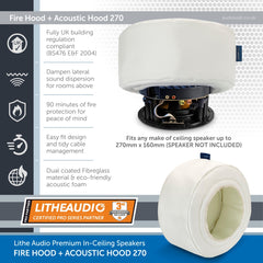 Lithe Audio Ceiling Speaker, Fire Hood + Acoustic Hood 270