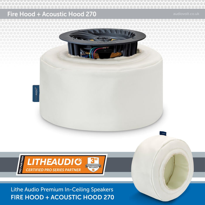 Lithe Audio Ceiling Speaker, Fire Hood + Acoustic Hood 270