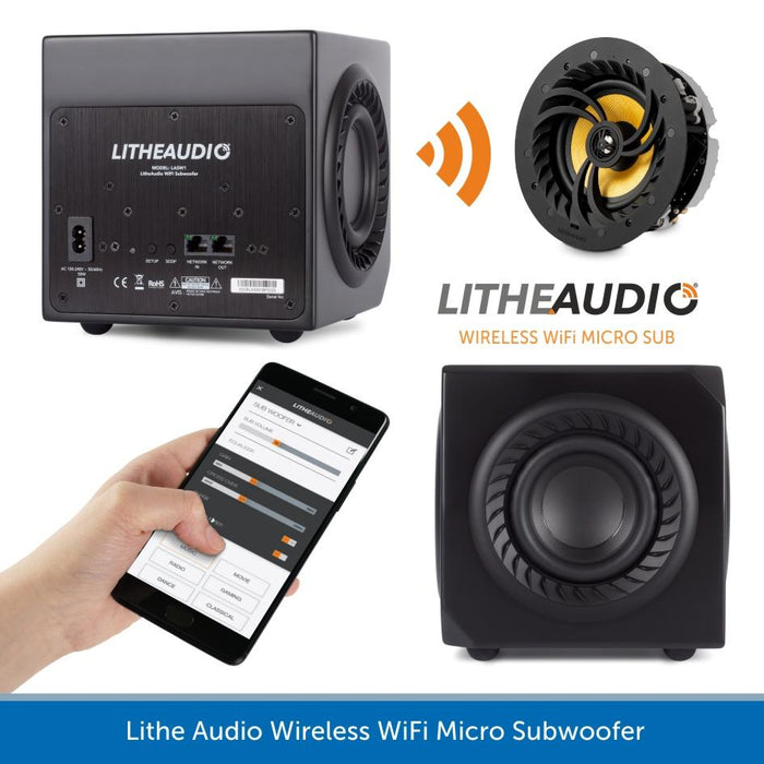 Lithe Audio 4.1 Wireless Ceiling Speakers & Subwoofer with WiFi & Bluetooth