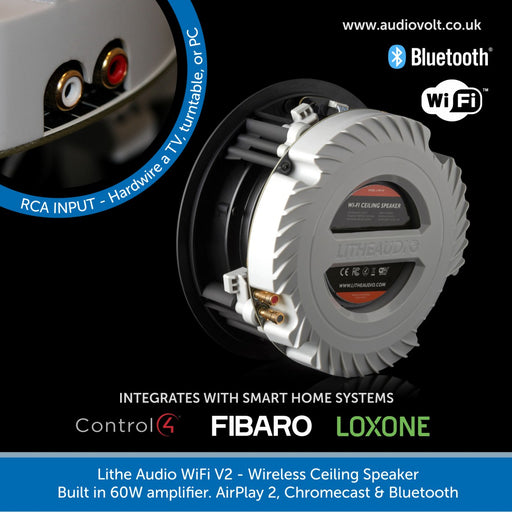 Lithe Audio Wi-Fi Ceiling Speakers, Plug-and-play, iOS/Android App