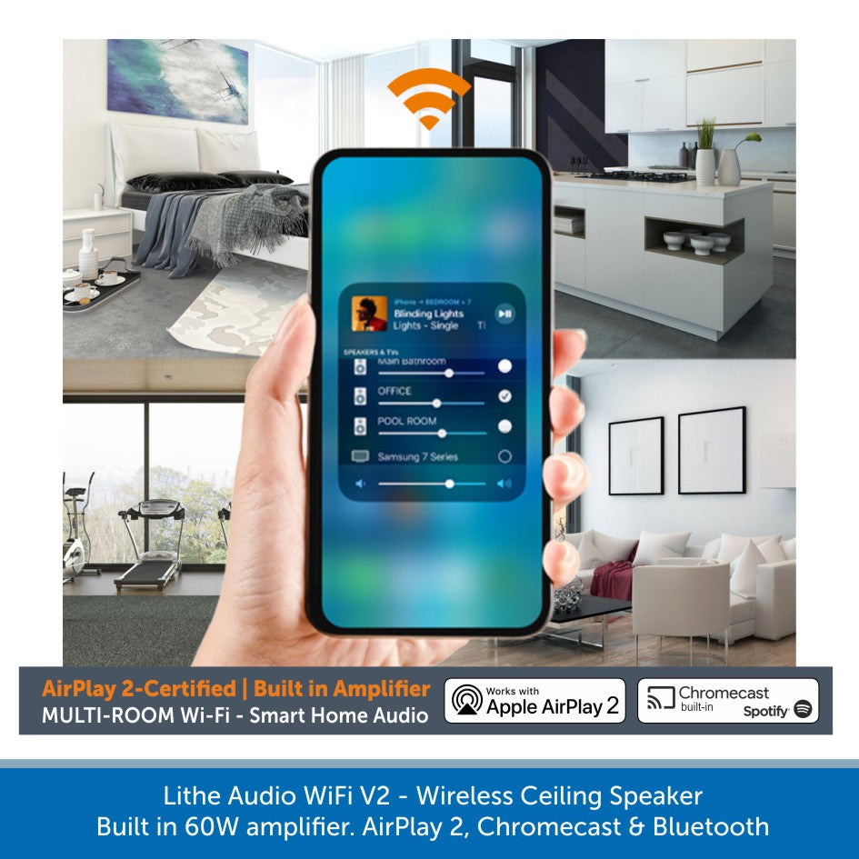 Lithe Audio WiFi V2 Multi Room Ceiling Speakers - Audio Volt