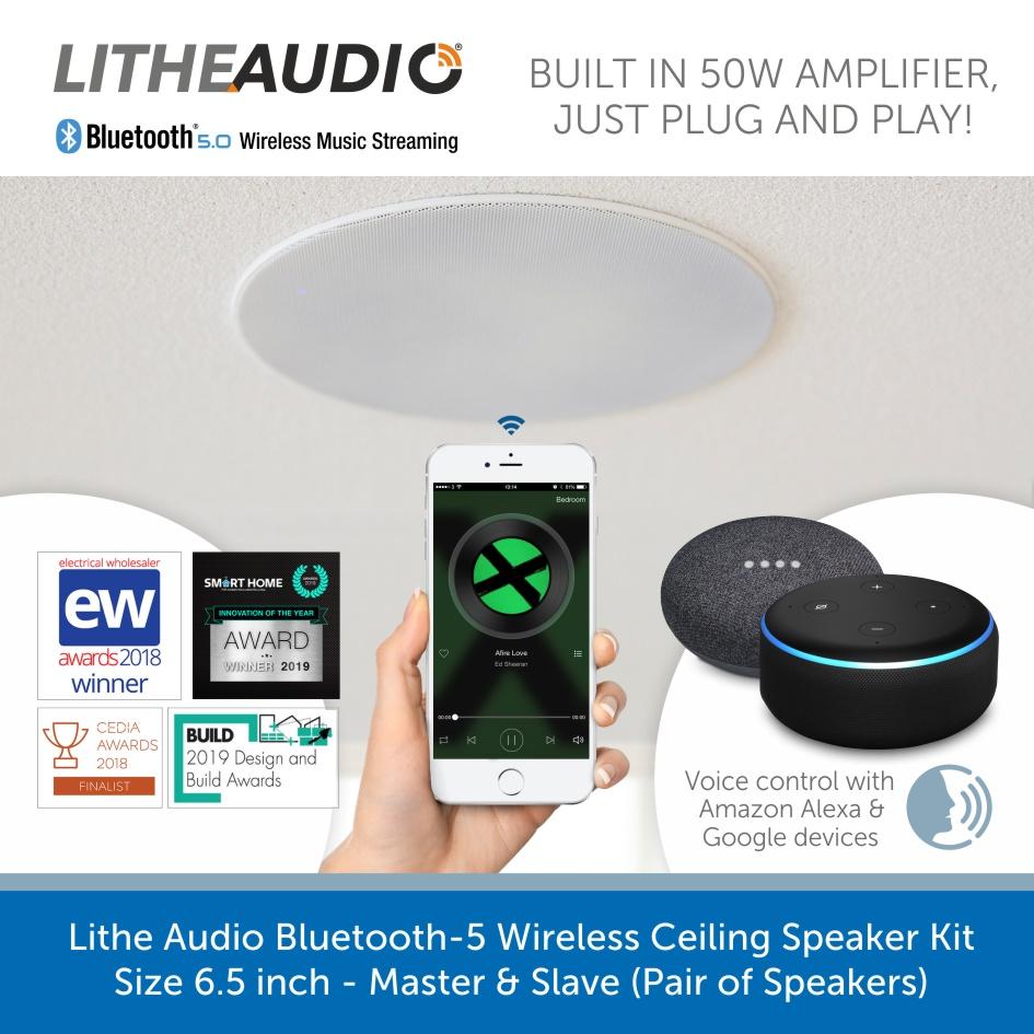 Lithe Audio 6.5 inch Bluetooth Ceiling Speakers (Pair) | Audio Volt