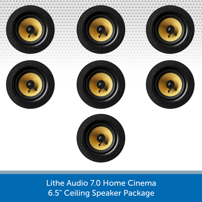 Lithe Audio 7.0 Home Cinema 6.5 inch In-Ceiling Speaker Package - 7 x 01556