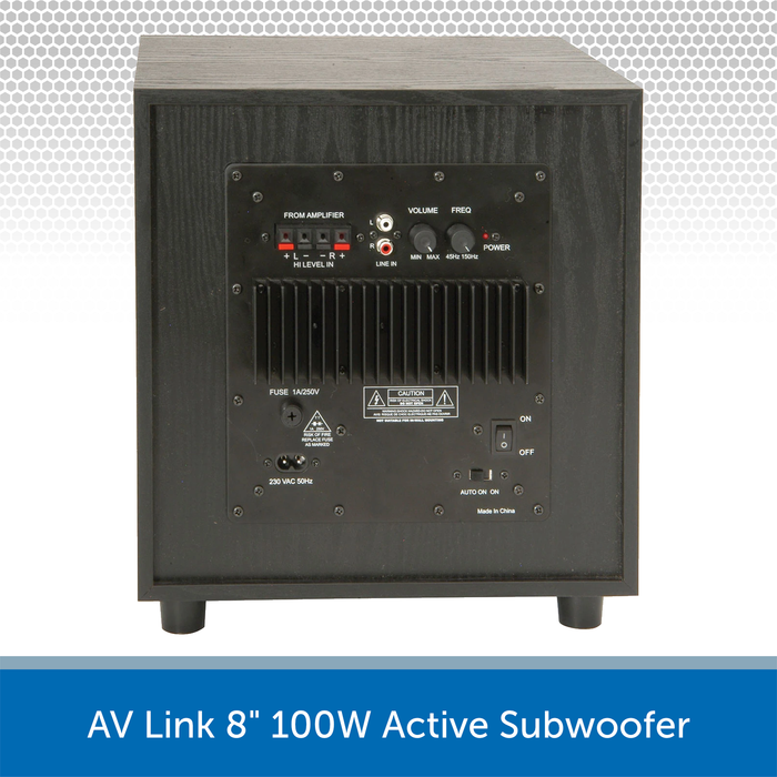AV Link 8" 100W Active Subwoofer