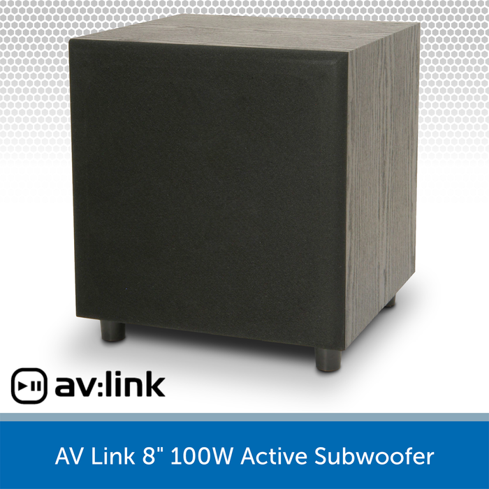 AV Link 8 inch 100W Active Subwoofer