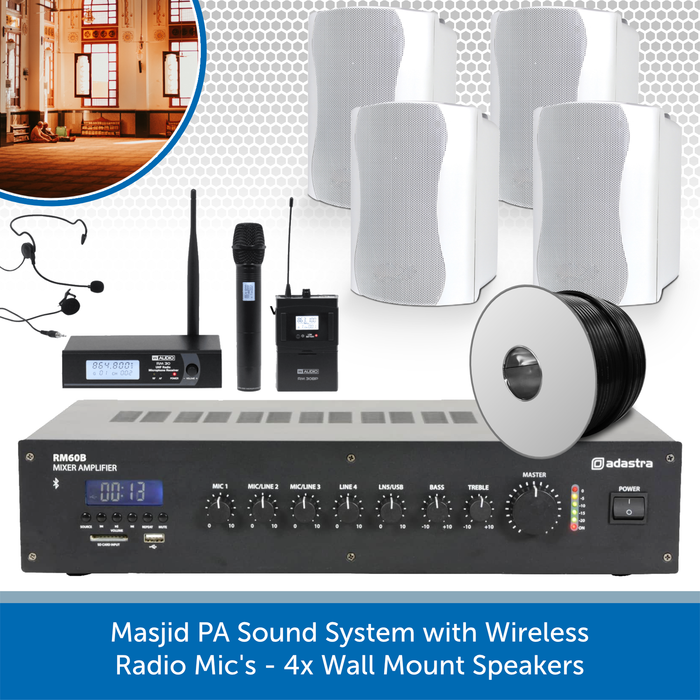 Masjid PA Sound Speaker System Wireless Radio Mic Audio Volt
