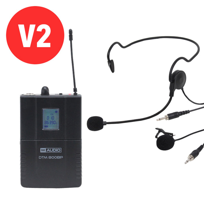 W-Audio DTM 800BP Lavalier Lapel & Neckband Microphone, Add On Kit (863.0mHz-865.0mHz)