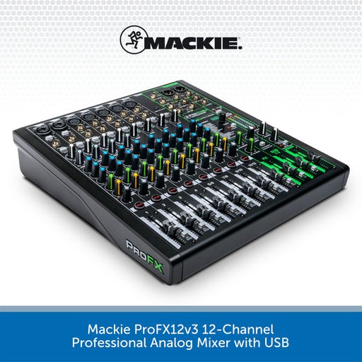 Mackie ProFX12v3 12-Channel Professional Analog Mixer with USB