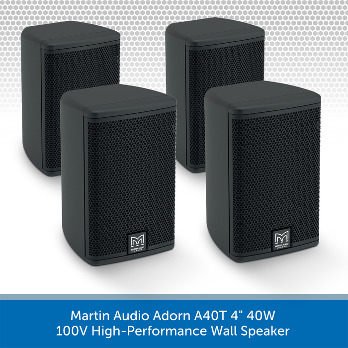 Martin Audio Adorn A40T 4" 40W 100V-Line High-Performance Wall Speaker 4 Pack