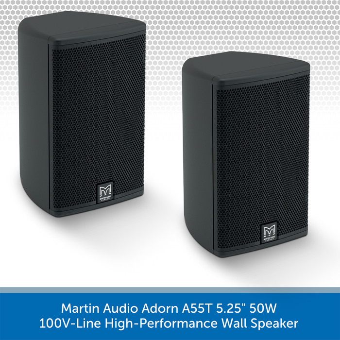 Martin Audio Adorn A55T 5.25" 50W 100V-Line High-Performance Wall Speaker PAIR