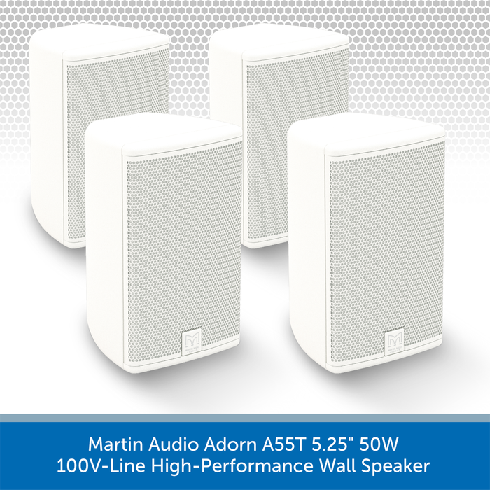 Martin Audio Adorn A55T 5.25" 50W 100V-Line High-Performance Wall Speaker 4 PACK