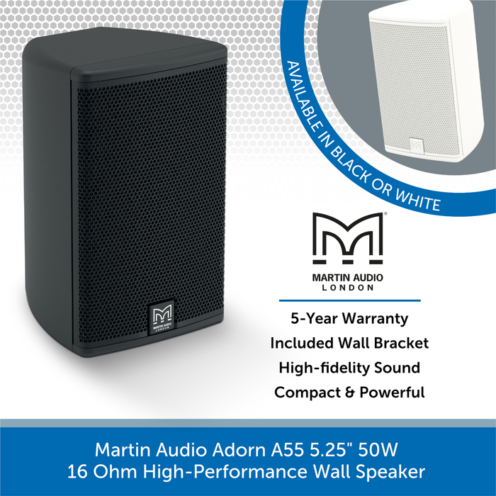 Martin Audio Adorn A55 5.25" 50W 16 Ohm High-Performance Wall Speaker