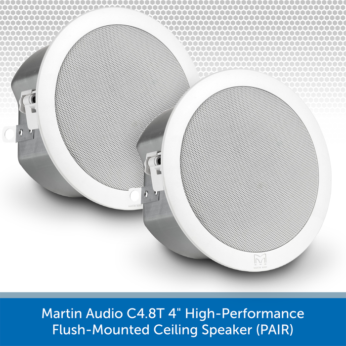 Martin Audio C4.8T 4" High-Performance Flush-Mounted Ceiling Speaker Pair