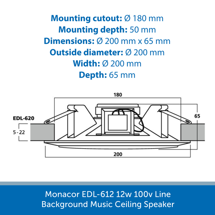 Showing the size of a Monacor EDL-620