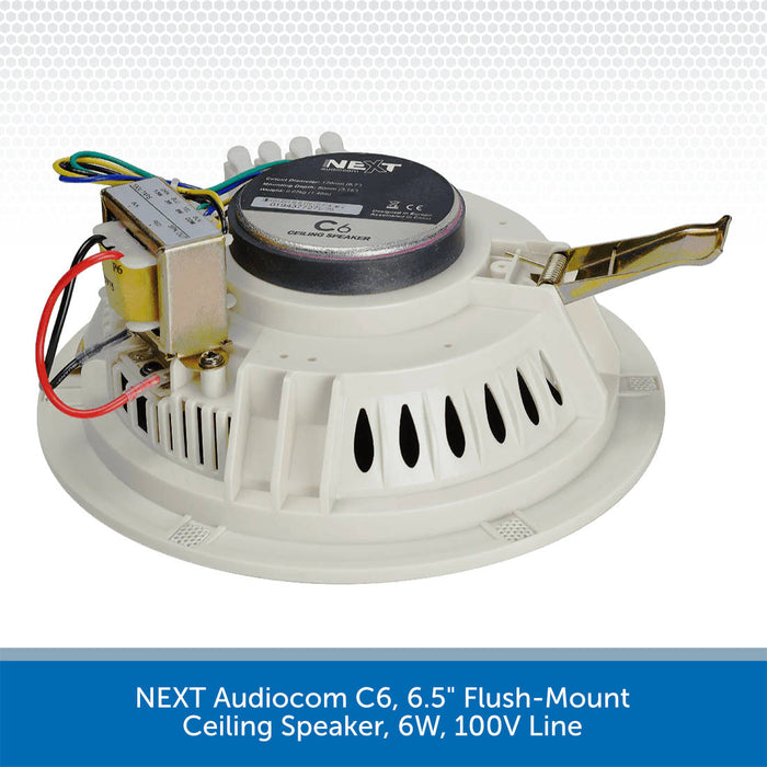 NEXT Audiocom C6, 6.5" Flush-Mount Ceiling Speaker, 6W, 100V Line
