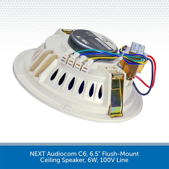 NEXT Audiocom C6, 6.5" Flush-Mount Ceiling Speaker, 6W, 100V Line