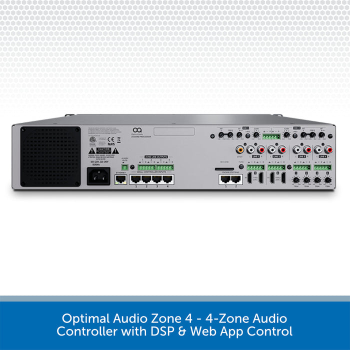 Audio Zone Control Panel Optimal Audio ZONE 4 - 4-Zone Audio Controller - DSP & WebApp Control