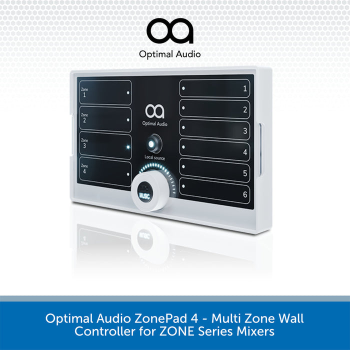 Optimal Audio ZonePad 4 - Multi Zone Wall Controller for ZONE Series Mixers