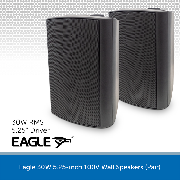 Eagle 30W 5.25-inch 100V Wall Speakers (Pair)