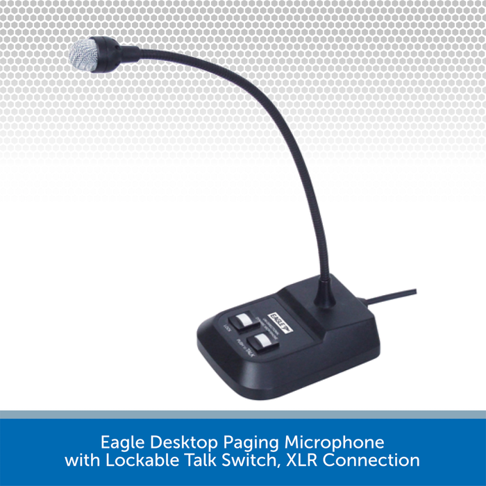Eagle Desktop Paging Microphone with Push-to-Talk & Flexible Gooseneck