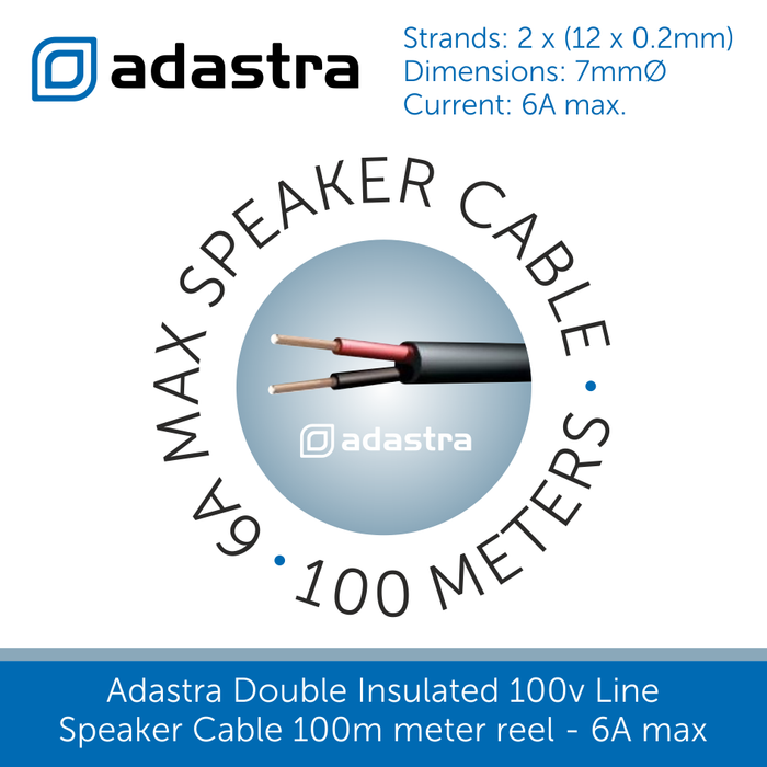 Heavy Duty Double Insualted Speaker Cable - 100m Drum