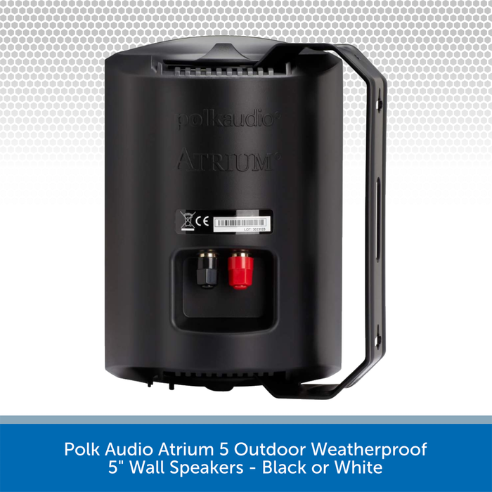 Polk Audio Atrium 5 Outdoor Weatherproof 5" Wall Speakers - Rear