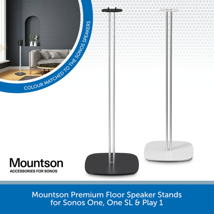 Mountson Premium Floor Speaker Stands for Sonos One, One SL & Play 1