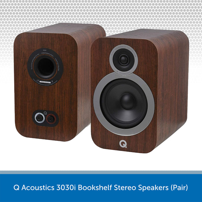 Yamaha RS202D Amplifier & Q Acoustics 3030i Bookshelf Speakers (WALNUT)