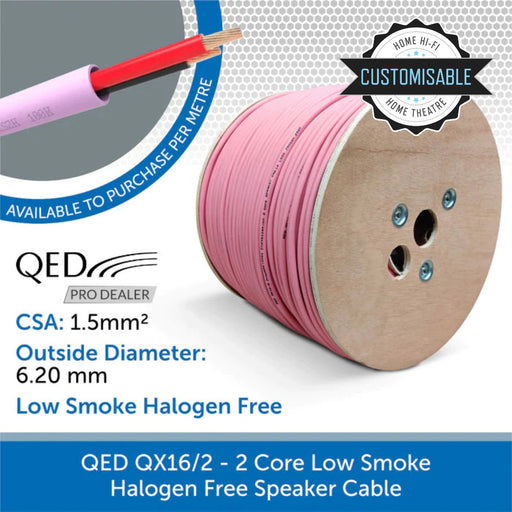 QED QX16/2 Low Smoke Zero Halogen (LSZH) Speaker Cable - (Custom Length)