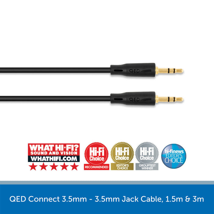 QED Connect 3.5mm Jack - 3.5mm Jack Cable, 1.5m & 3m