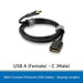 QED Connect USB A Female - C Male Cable