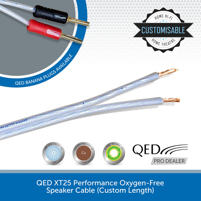 QED PERFORMANCE XT 25 CAVO DI POTENZA STEREO TERMINATO BANANA 3MT RAME IPERPURO QED PERFORMANCE XT 25 CAVO DI POTENZA STEREO TERMINATO BANANA 3MT RAME IPERPURO