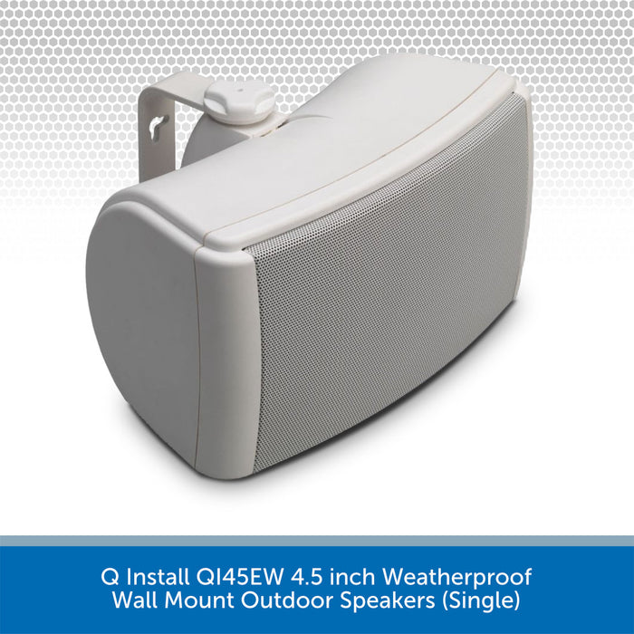 Q Install QI45EW 4.5 inch Weatherproof Wall Mount Outdoor Speakers (Single)