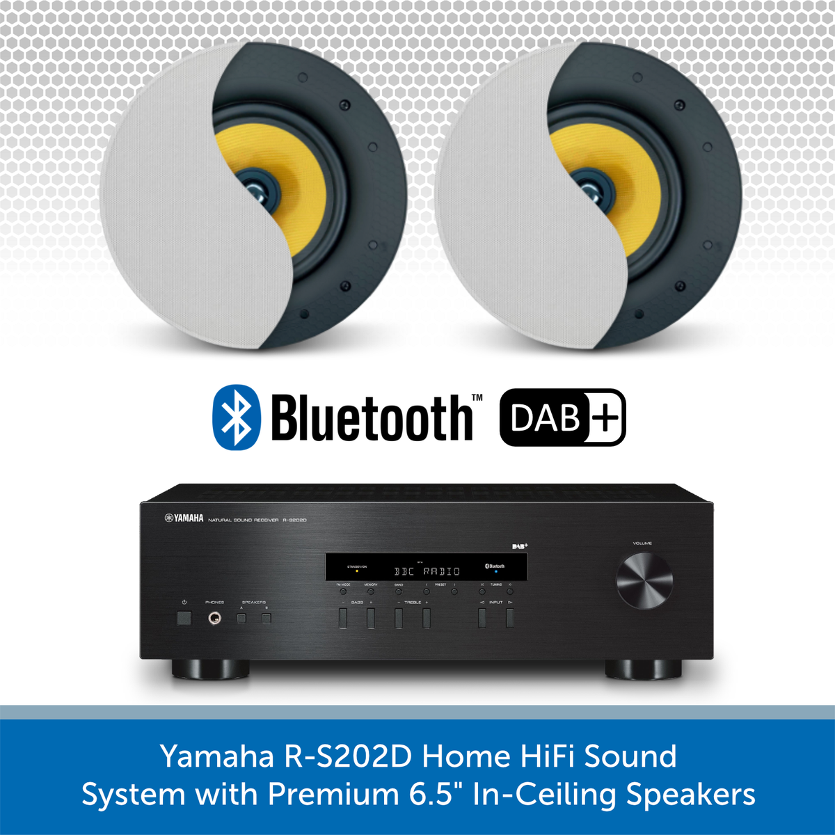 Yamaha RS202D Amplifier + AudioKraft Ceiling Speakers | Audio Volt | Receiver