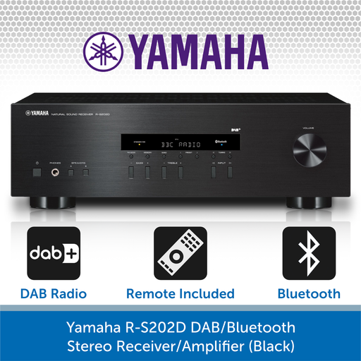 Yamaha RS202D AmplifierYamaha RS202D Amplifier & Q Acoustics 3030i Bookshelf Speakers (GREY)