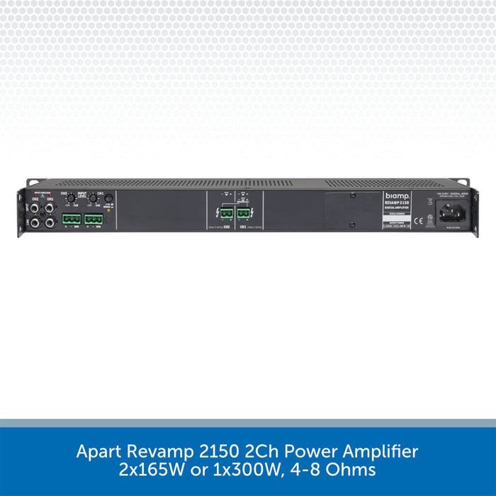 Apart Revamp 2150 2Ch Power Amplifier 2x165W or 1x300W, 4-8 Ohms