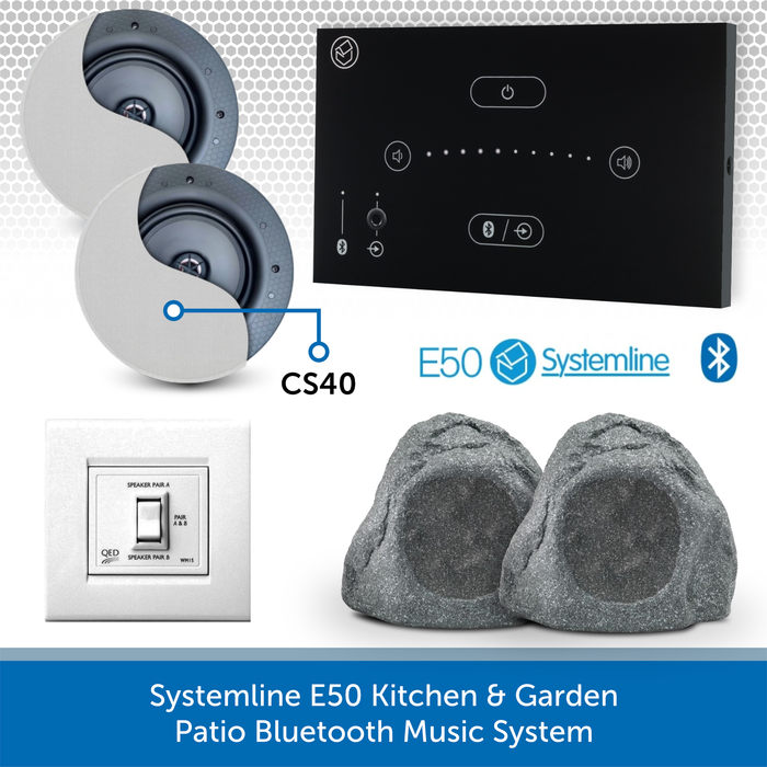 Systemline E50 Kitchen & Garden Patio Bluetooth Music System BLACK CS40