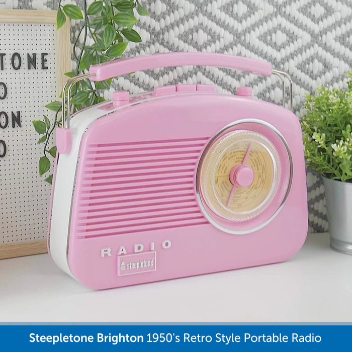 Speepletone Brighton, 1950s Retro-Style Portable FM MW & LW Radio