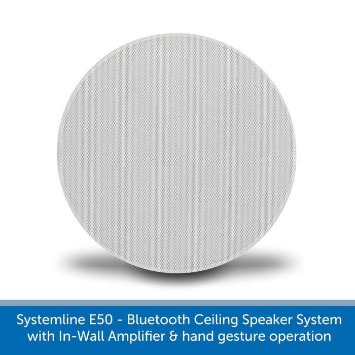 Systemline E50 - Bluetooth Ceiling Speaker System with In-Wall Gesture Control Amplifier