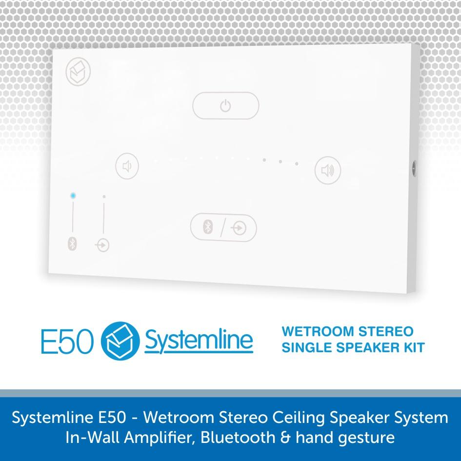 Systemline E50 & Qi65CWST Bathroom Stereo Speaker System Audio Volt
