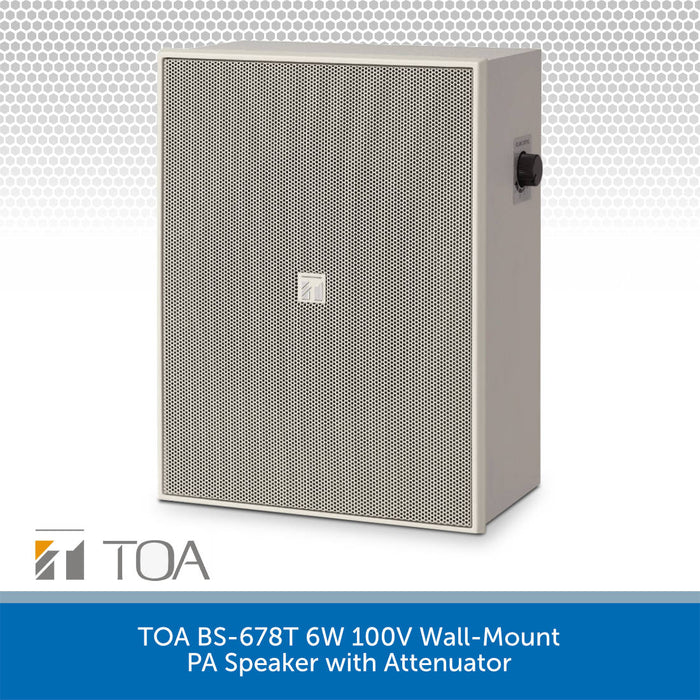 TOA BS-678T 6W 100V Wall-Mount PA Speaker with Attenuator