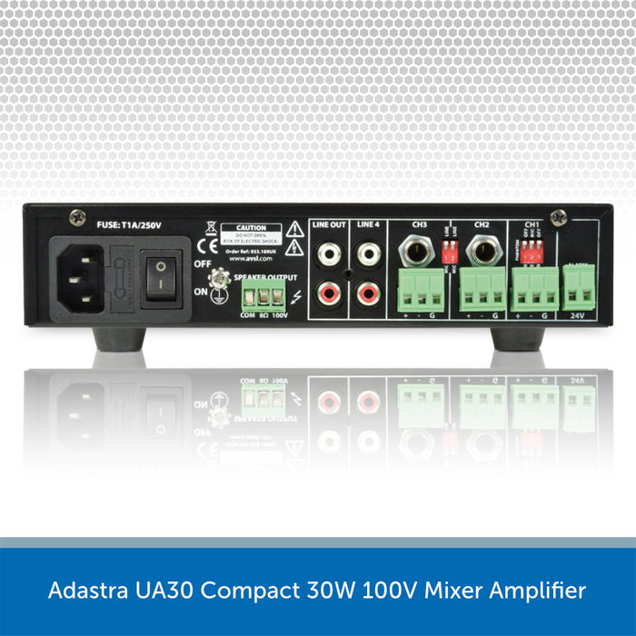 Adastra UA30 Compact 30W 100V Mixer Amplifier