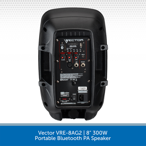 Vector VRE-8AG2 | 8" 300W Portable Bluetooth PA Speaker