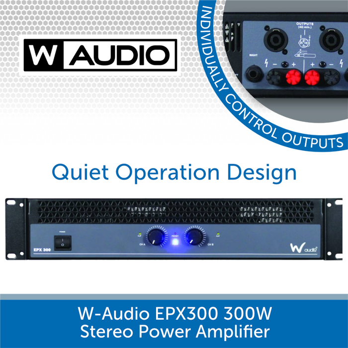 W-Audio EPX 300 Stereo Power Amplifier 2 x 150W, 4-8 Ohms