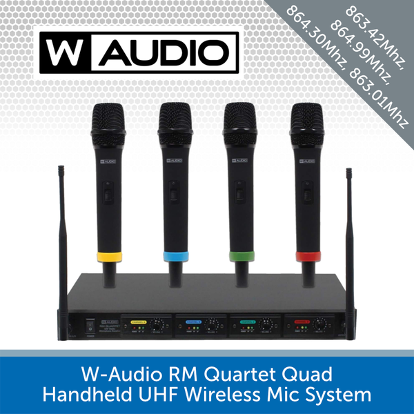 W Audio RM Quartet Quad Handheld UHF Wireless Mic System Audiovolt