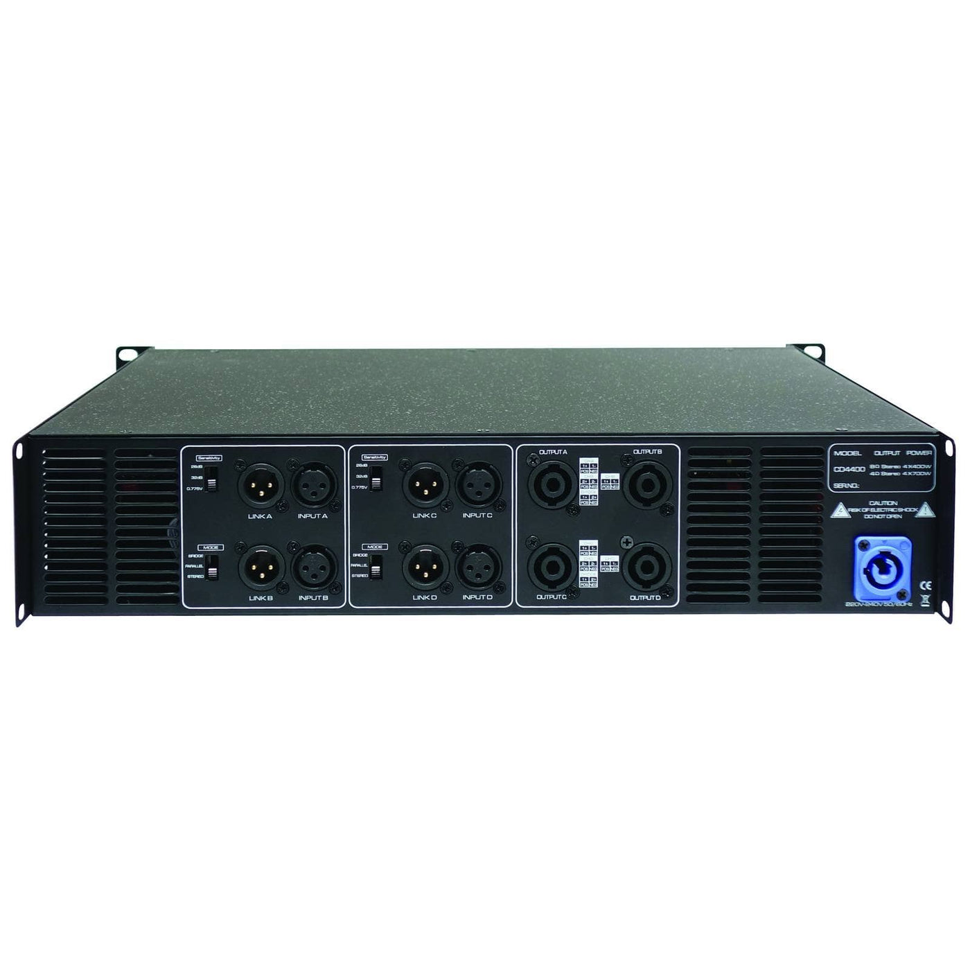 Zenith CD4400 4 x 400W Power Amplifier, 48 Ohms Audio Volt